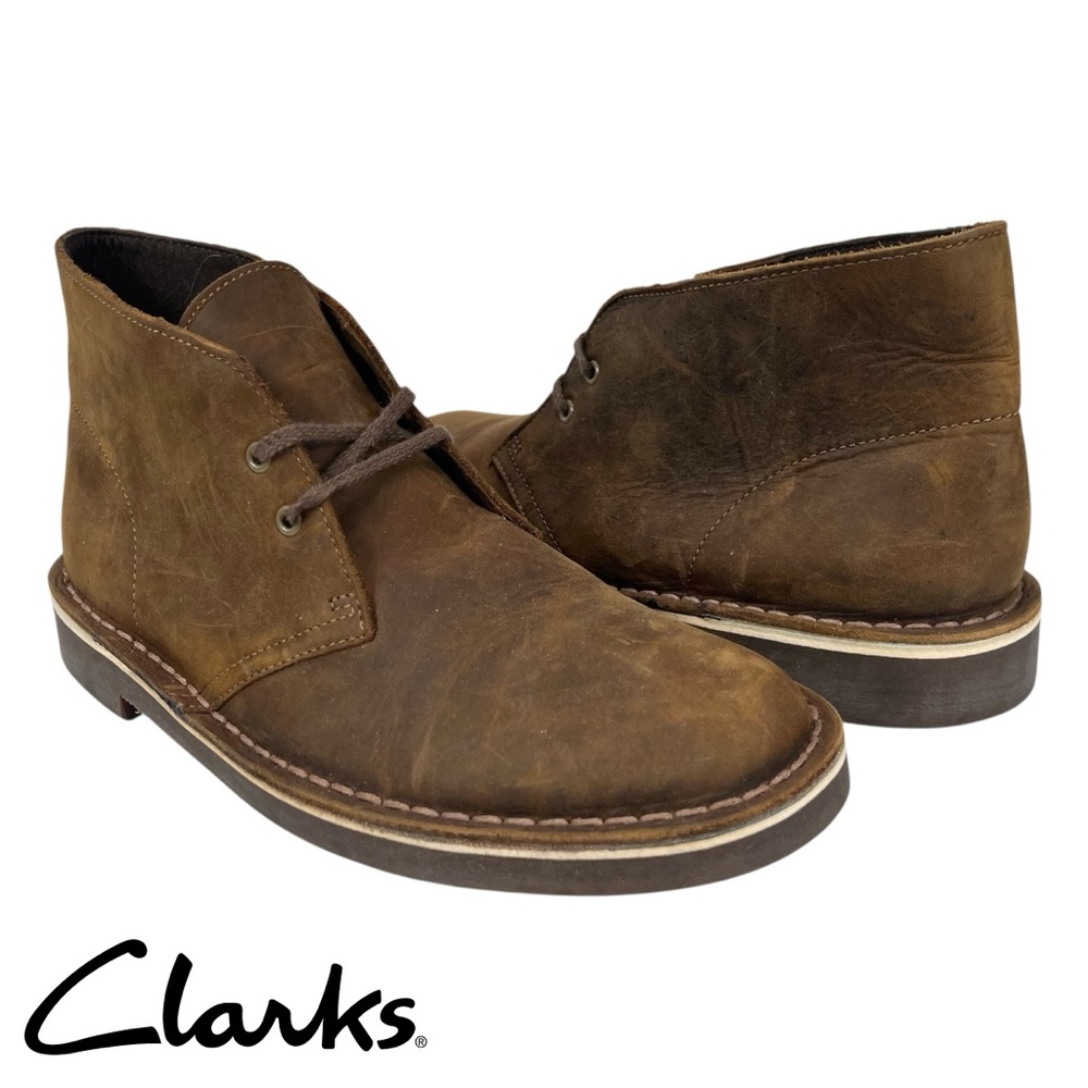 Clarks Men’s 7M Desert Boots Brown Leather Chukka Classic Crepe Sole 26082286